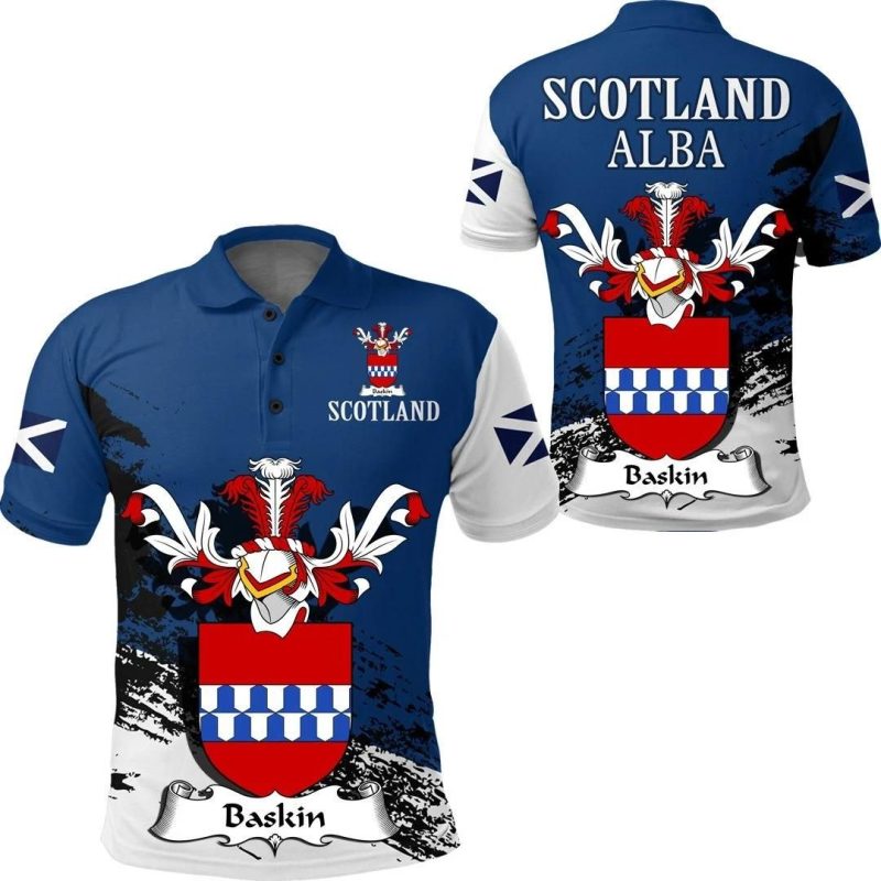 Baskin Scottish Family Crest Scotland Special Polo Shirt - Golf Shirt A7