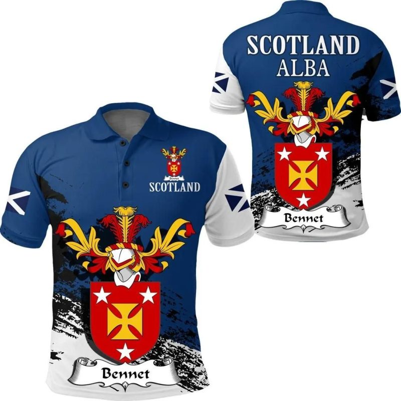 Bennet Scottish Family Crest Scotland Special Polo Shirt - Golf Shirt A7