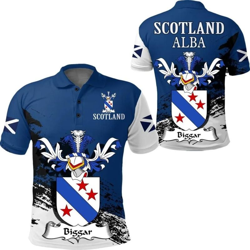 Biggar Scottish Family Crest Scotland Special Polo Shirt - Golf Shirt A7