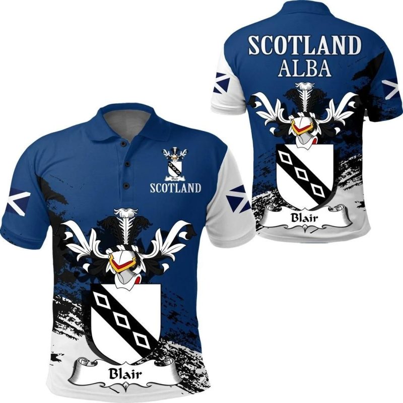 Blair Scottish Family Crest Scotland Special Polo Shirt - Golf Shirt A7