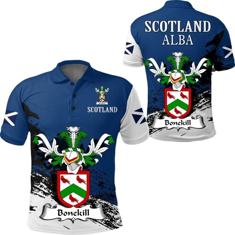 Bonekill Scottish Family Crest Scotland Special Polo Shirt - Golf Shirt A7