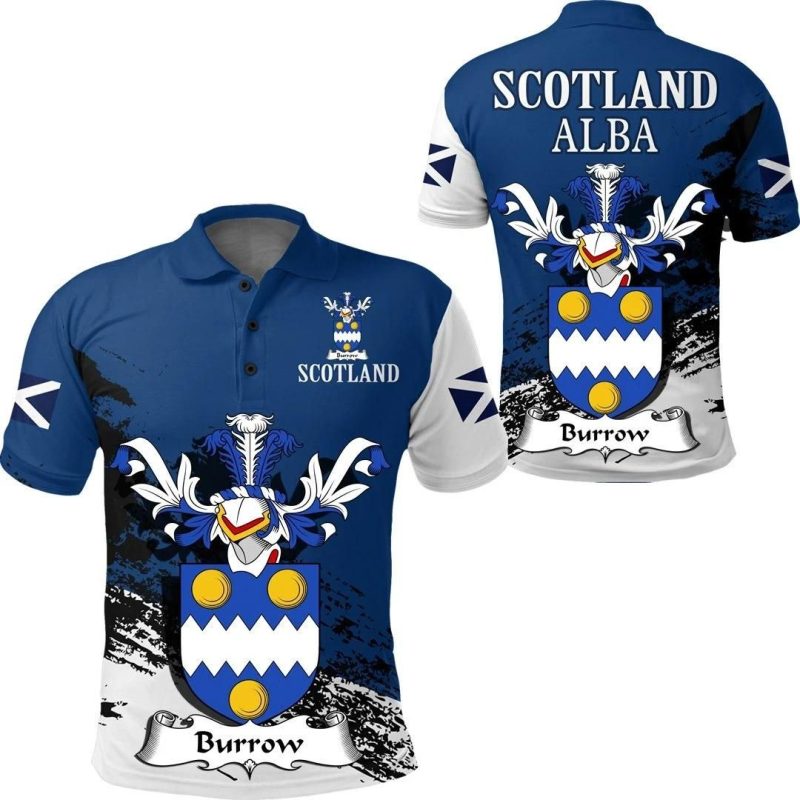 Burrow Scottish Family Crest Scotland Special Polo Shirt - Golf Shirt A7