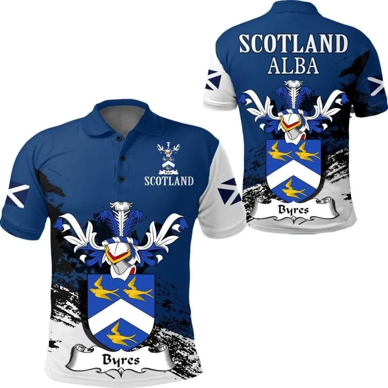 Byres Scottish Family Crest Scotland Special Polo Shirt - Golf Shirt A7