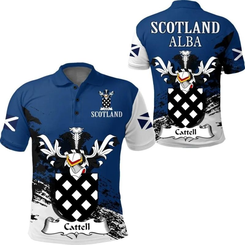 Cattell Scottish Family Crest Scotland Special Polo Shirt - Golf Shirt A7