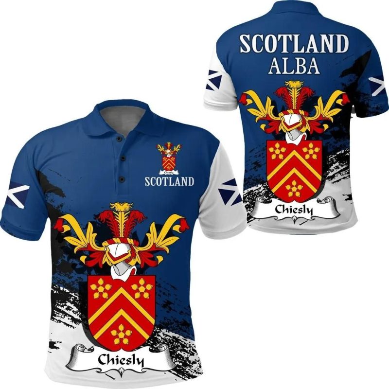 Chiesly Scottish Family Crest Scotland Special Polo Shirt - Golf Shirt A7