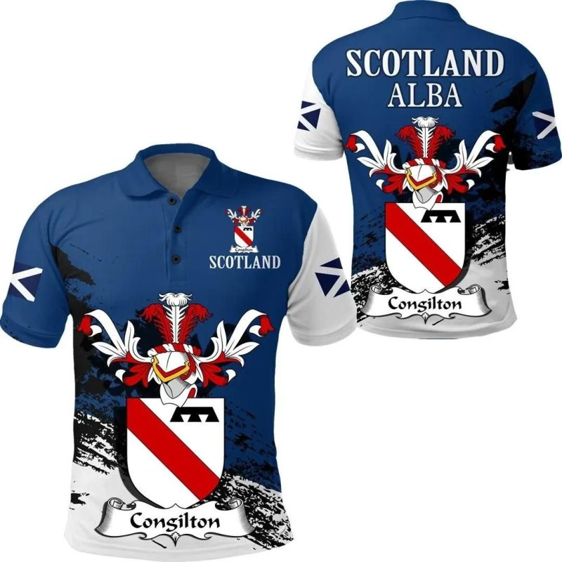 Congilton Scottish Family Crest Scotland Special Polo Shirt - Golf Shirt A7