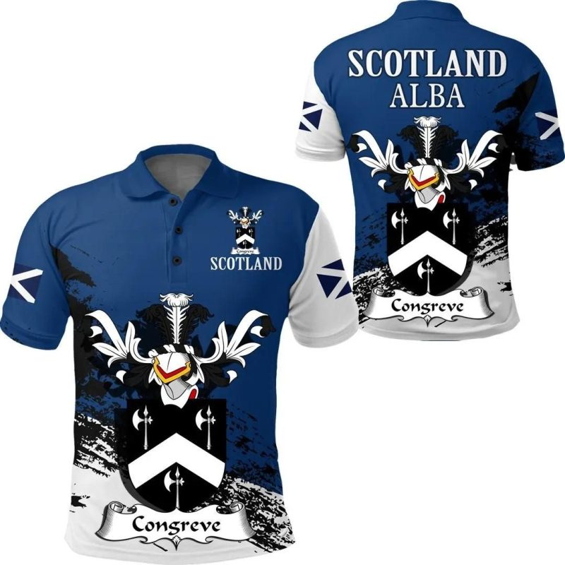 Congreve Scottish Family Crest Scotland Special Polo Shirt - Golf Shirt A7