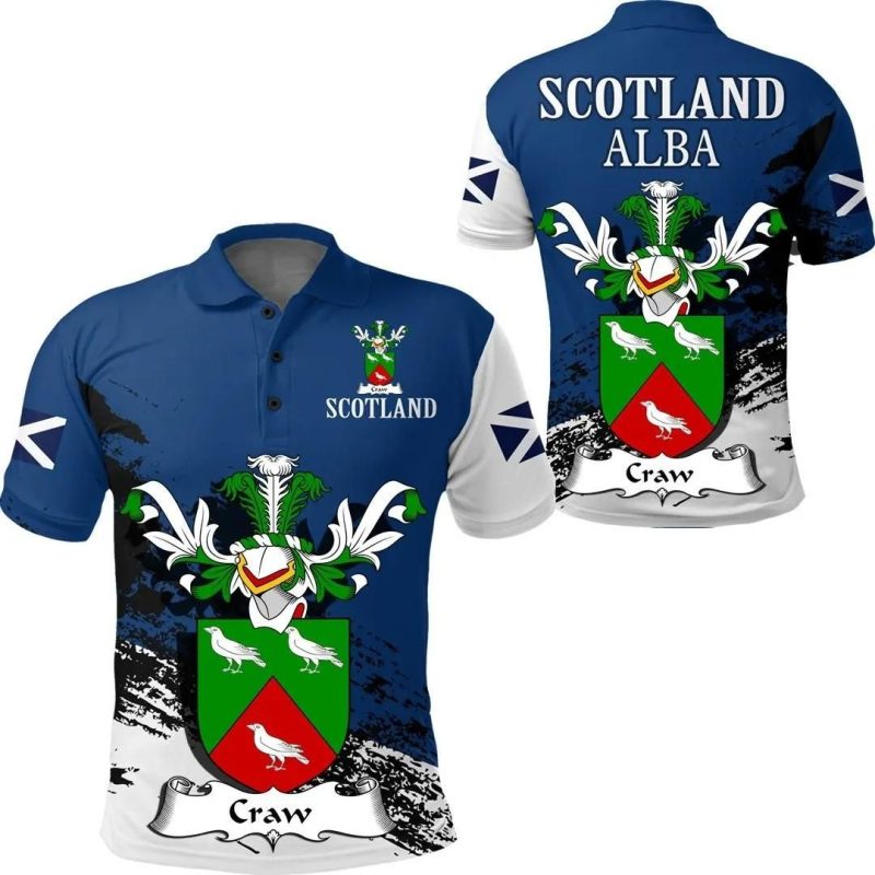 Crawford Scottish Family Crest Scotland Special Polo Shirt - Golf Shirt A7
