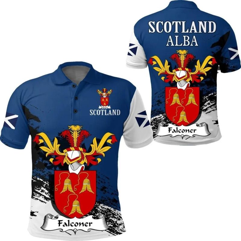 Falconer Scottish Family Crest Scotland Special Polo Shirt - Golf Shirt A7