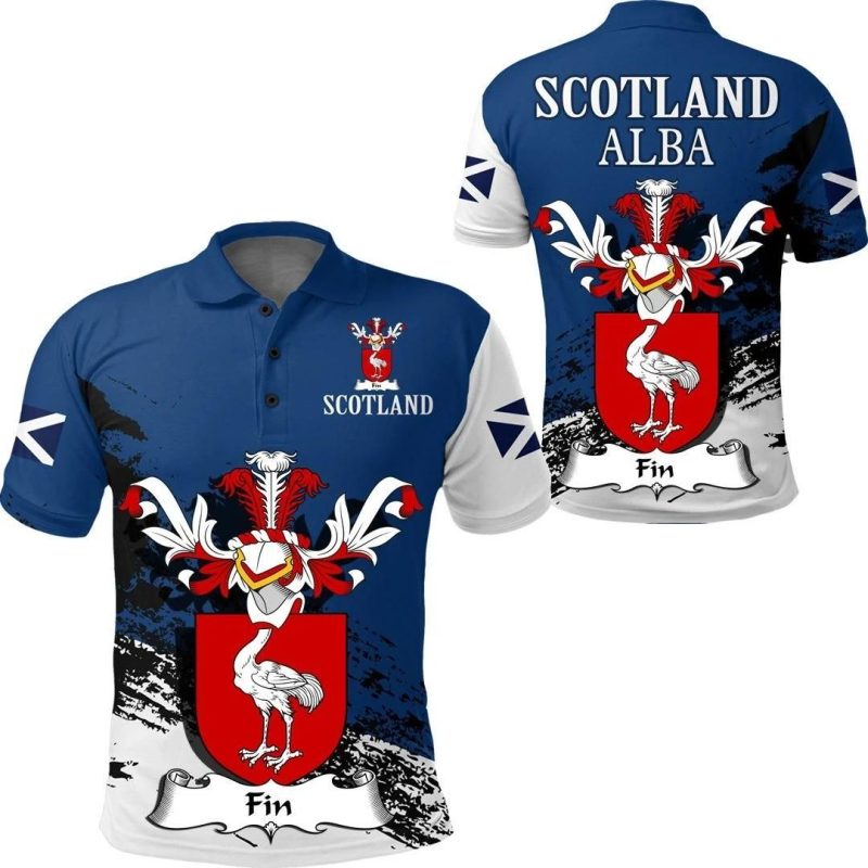 Fin Scottish Family Crest Scotland Special Polo Shirt - Golf Shirt A7