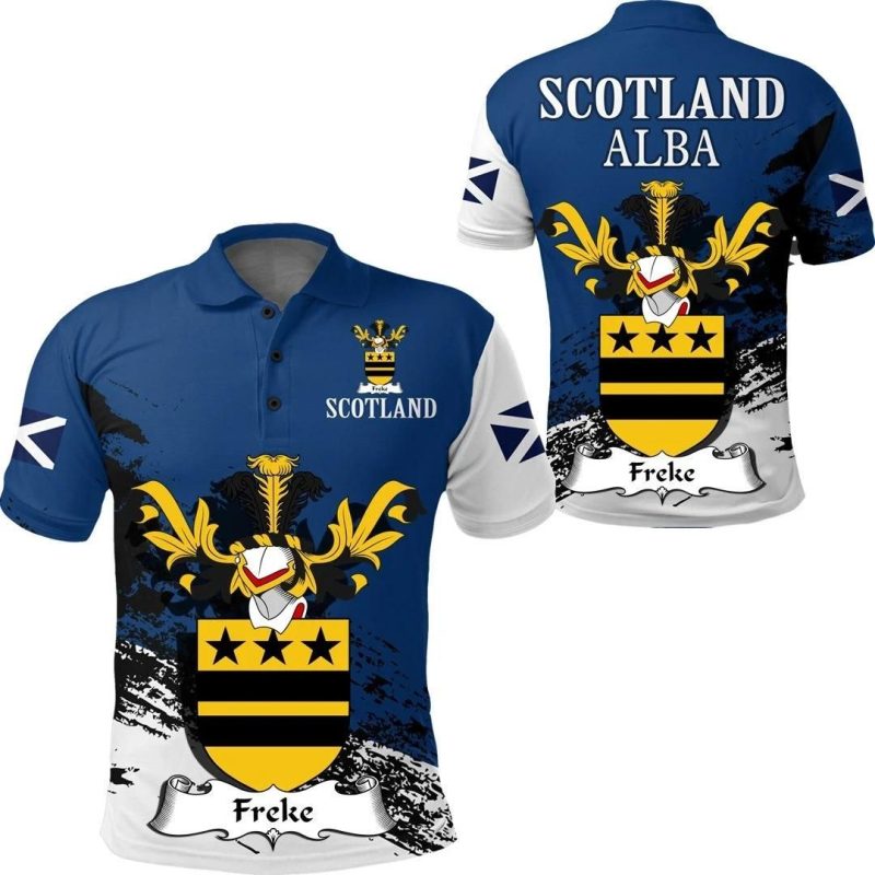 Freke Scottish Family Crest Scotland Special Polo Shirt - Golf Shirt A7