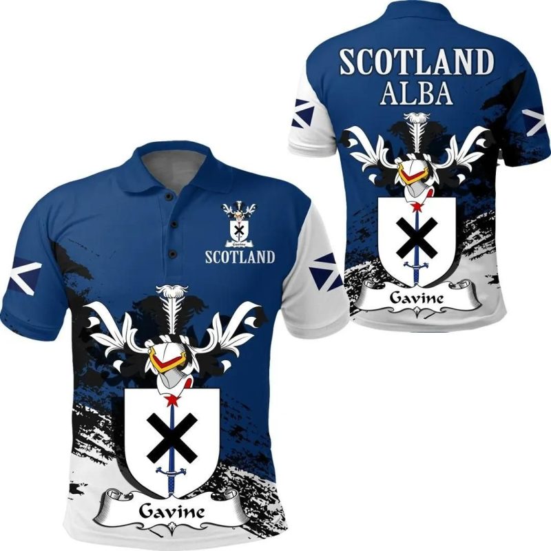 Gavine Scottish Family Crest Scotland Special Polo Shirt - Golf Shirt A7