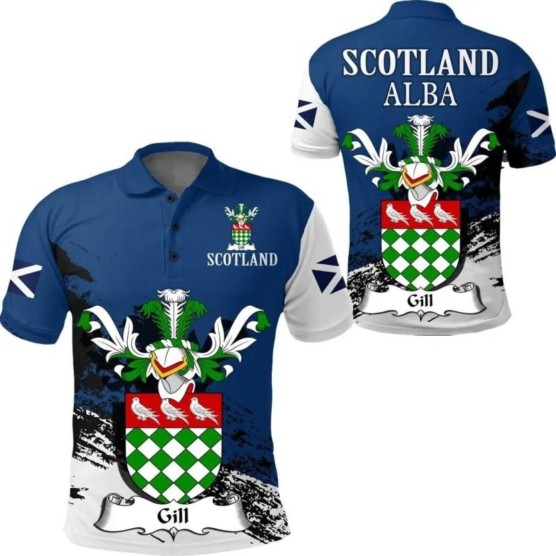 Gill Scottish Family Crest Scotland Special Polo Shirt - Golf Shirt A7