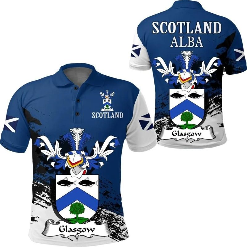 Glasgow Scottish Family Crest Scotland Special Polo Shirt - Golf Shirt A7
