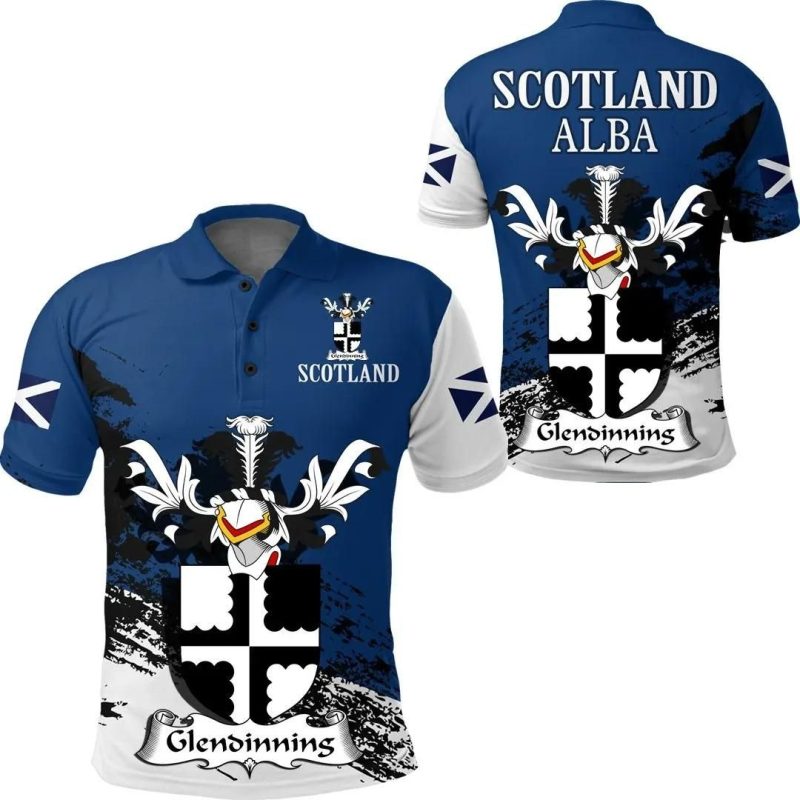 Glendinning Scottish Family Crest Scotland Special Polo Shirt - Golf Shirt A7