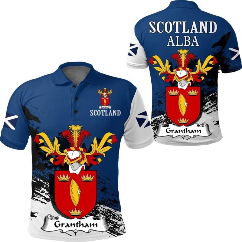Grantham Scottish Family Crest Scotland Special Polo Shirt - Golf Shirt A7