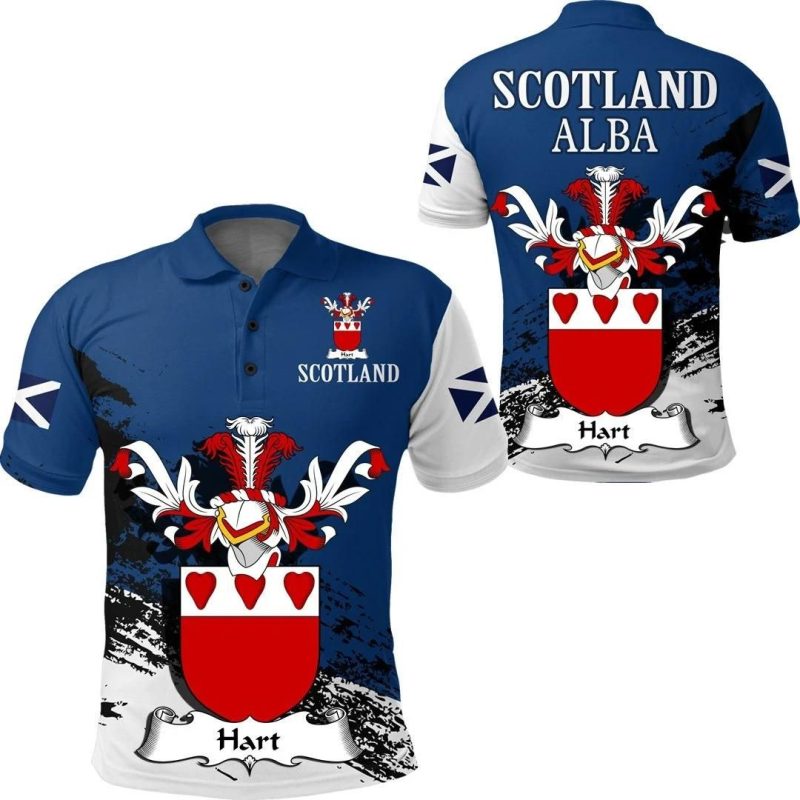 Hart Scottish Family Crest Scotland Special Polo Shirt - Golf Shirt A7