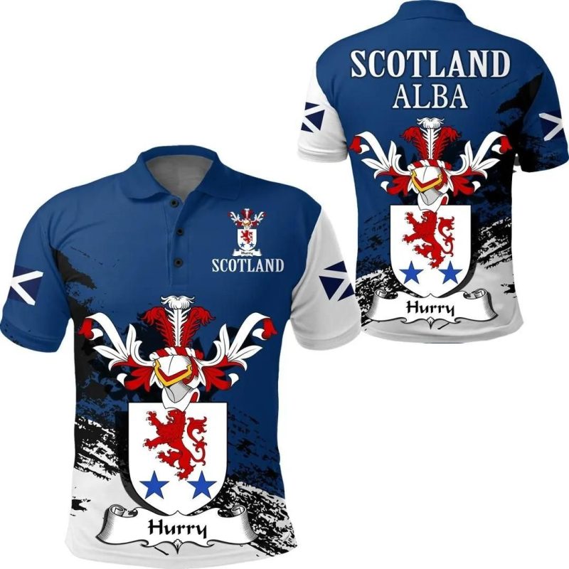 Hurry Scottish Family Crest Scotland Special Polo Shirt - Golf Shirt A7