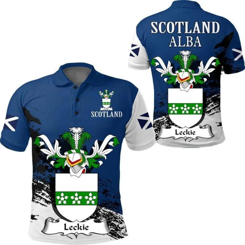 Leckie Scottish Family Crest Scotland Special Polo Shirt - Golf Shirt A7