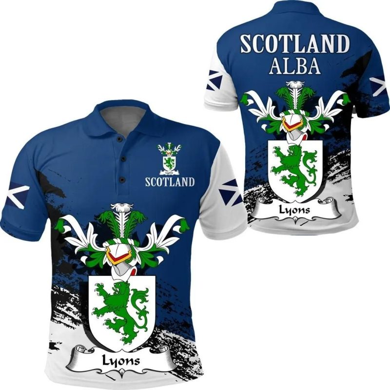 Lyons Scottish Family Crest Scotland Special Polo Shirt - Golf Shirt A7
