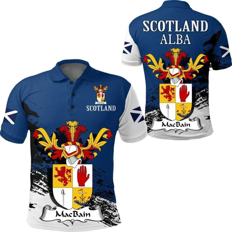 MacBain Scottish Family Crest Scotland Special Polo Shirt - Golf Shirt A7
