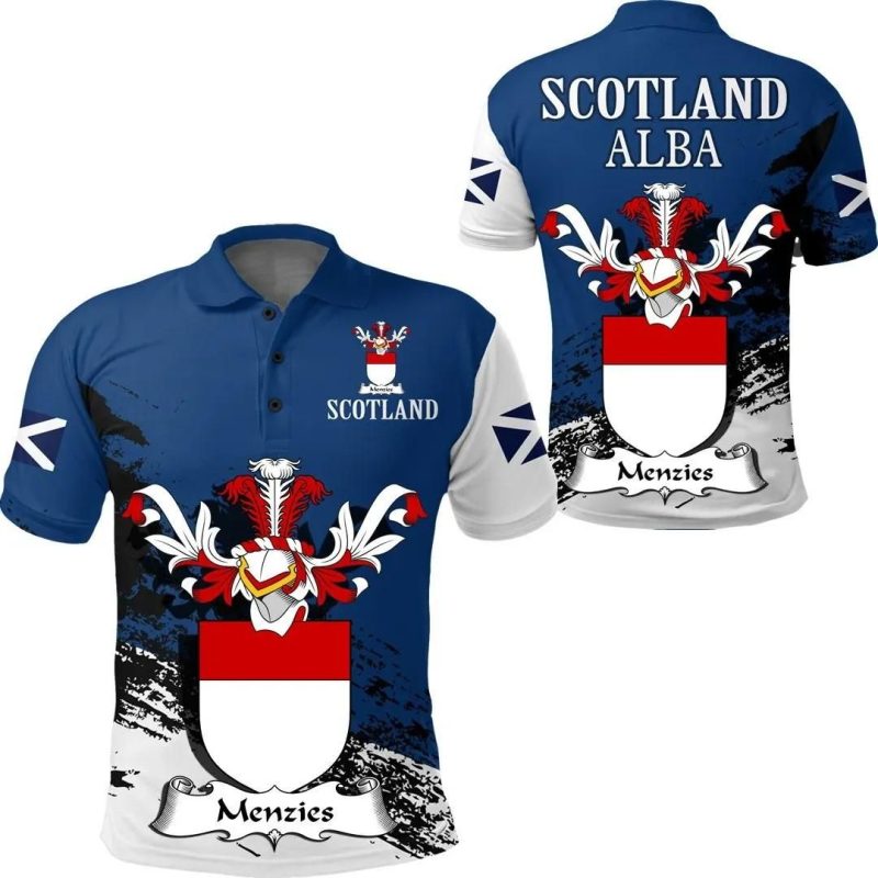 Menzies Scottish Family Crest Scotland Special Polo Shirt - Golf Shirt A7