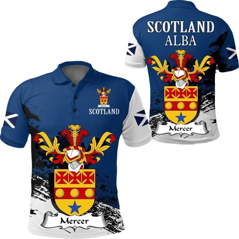 Mercer Scottish Family Crest Scotland Special Polo Shirt - Golf Shirt A7