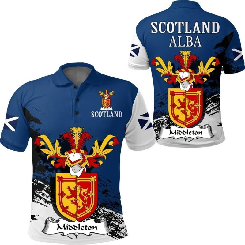 Middleton Scottish Family Crest Scotland Special Polo Shirt - Golf Shirt A7