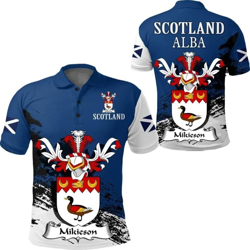 Mikieson Scottish Family Crest Scotland Special Polo Shirt - Golf Shirt A7