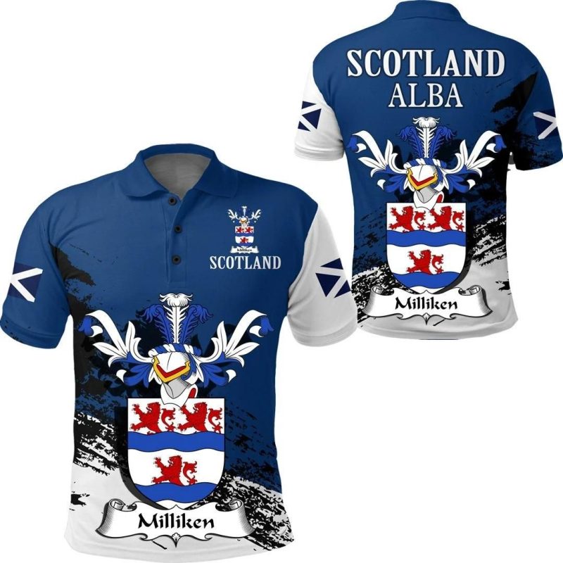 Milliken Scottish Family Crest Scotland Special Polo Shirt - Golf Shirt A7