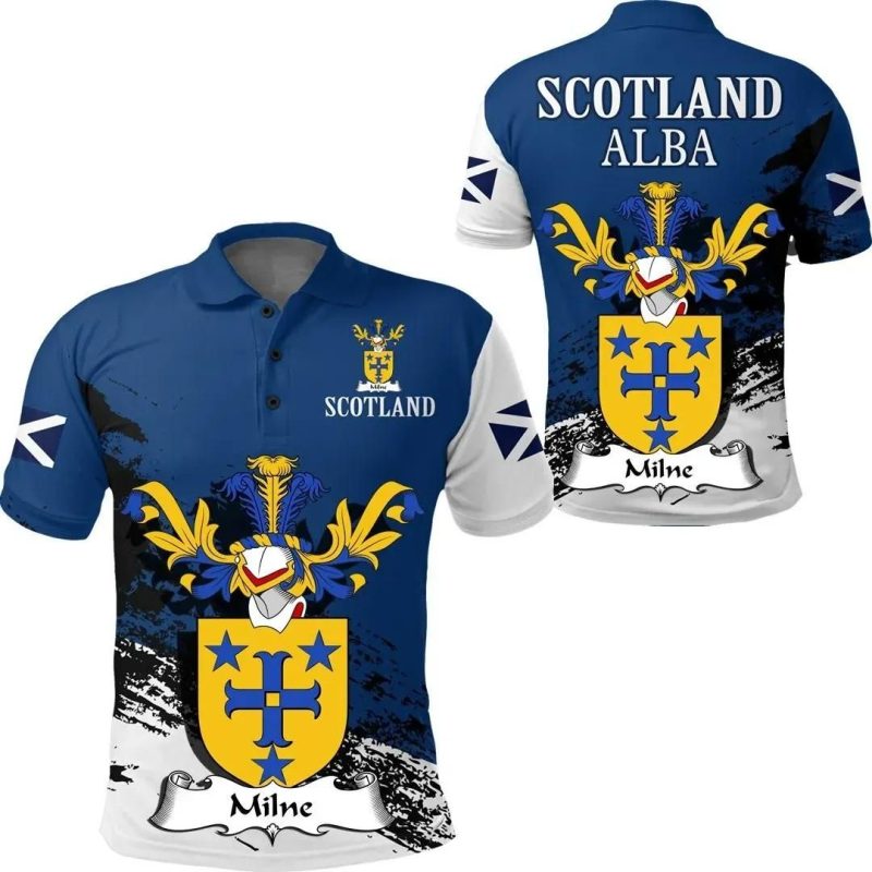Milne Scottish Family Crest Scotland Special Polo Shirt - Golf Shirt A7