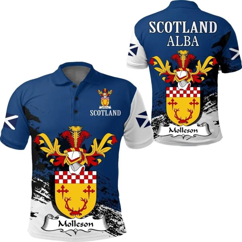 Molleson Scottish Family Crest Scotland Special Polo Shirt - Golf Shirt A7