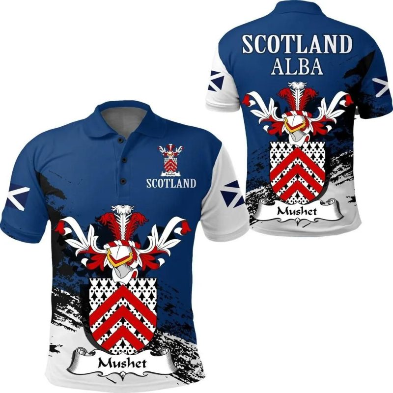 Mushet Scottish Family Crest Scotland Special Polo Shirt - Golf Shirt A7