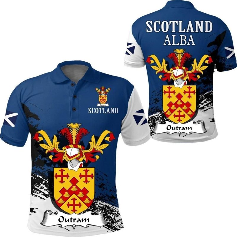 Outram Scottish Family Crest Scotland Special Polo Shirt - Golf Shirt A7