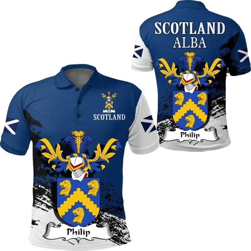 Philip Scottish Family Crest Scotland Special Polo Shirt - Golf Shirt A7
