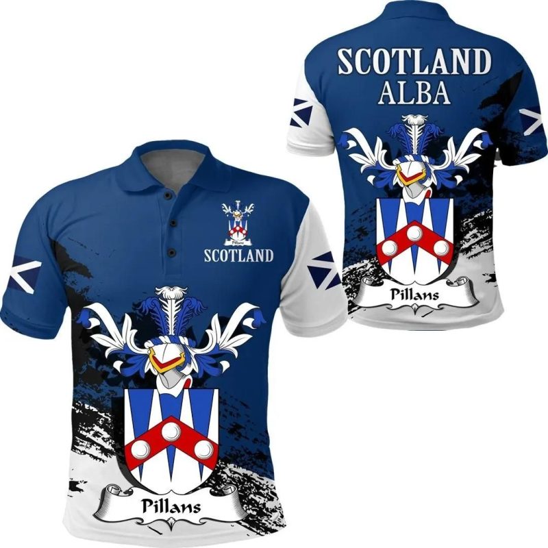 Pillans Scottish Family Crest Scotland Special Polo Shirt - Golf Shirt A7